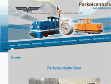 Tablet Screenshot of parkeisenbahn-gera.de